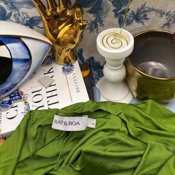 🆕 RAT & BOA 🧿 NWOT Octavia Long Sleeve Column Maxi Dress, Green - Sz L US 8 - Picture 14 of 15